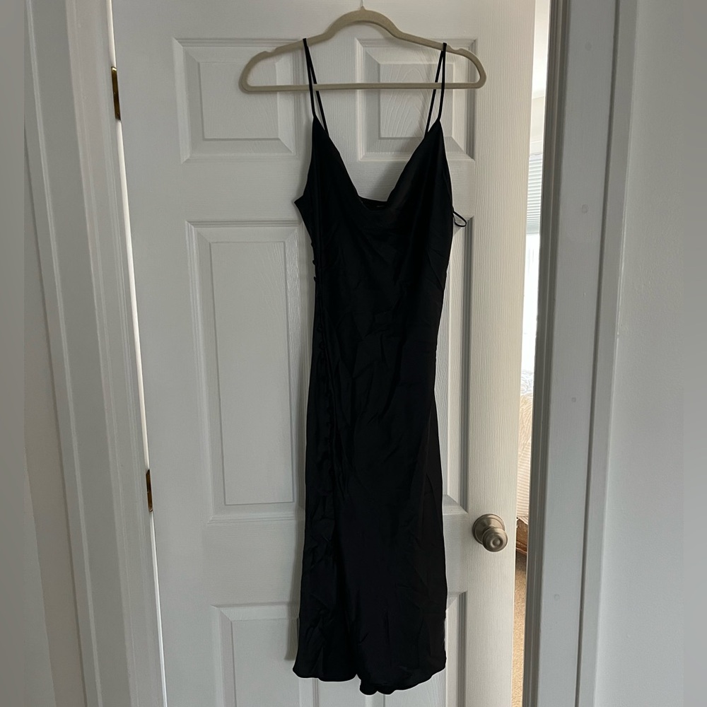 Zara black satin dress - Picture 2 of 4